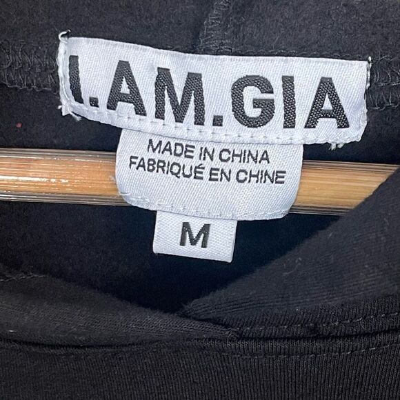 I Am Gia Madness Cropped Hoodie Sweatshirt in black M - Picture 5 of 9
